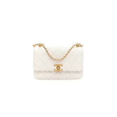 CHANEL MASTER CALFSKIN QUILTED PERFECT FIT FLAP WHITE (19*12*8cm) 
